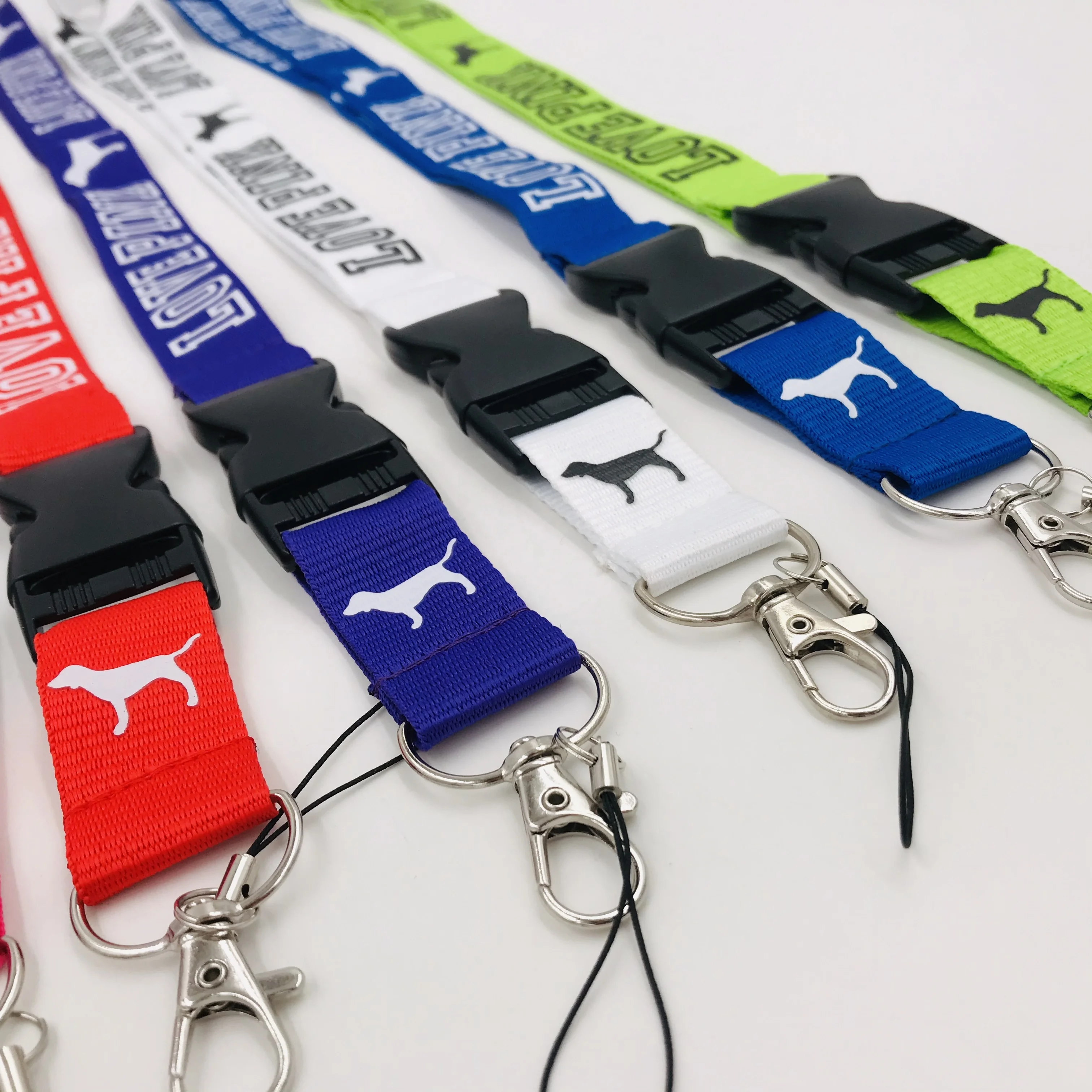 Customized pink Lanyards in Bulk Screen Printing Brand Name Lanyards