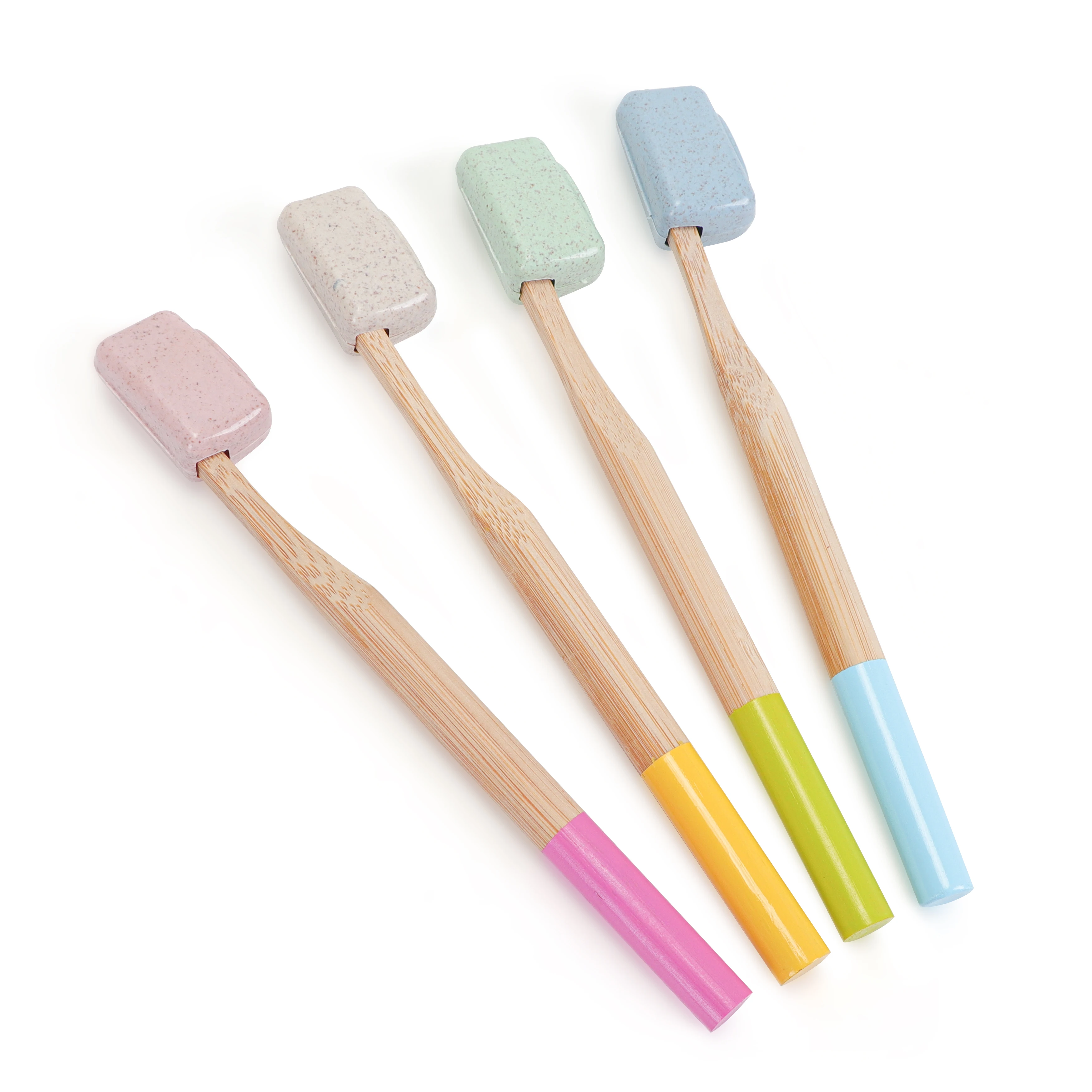 wholesale high quality bamboo toothbrush  reusable  rainbow natural tooth brush