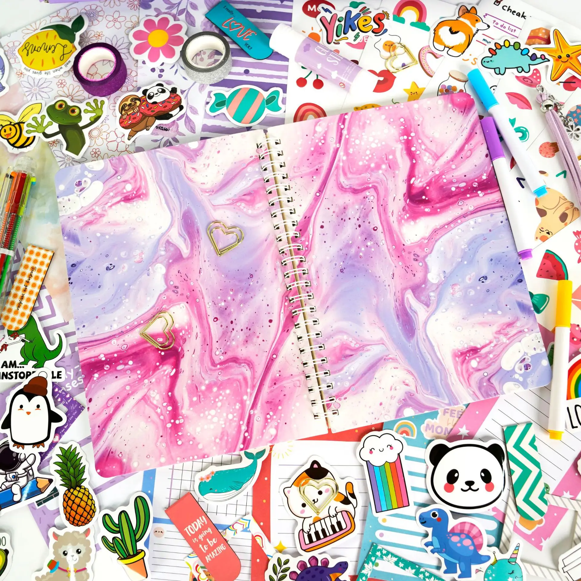 New gift box set retro literary girl  material combination sticker notebook diary notebooks journal Stationery set