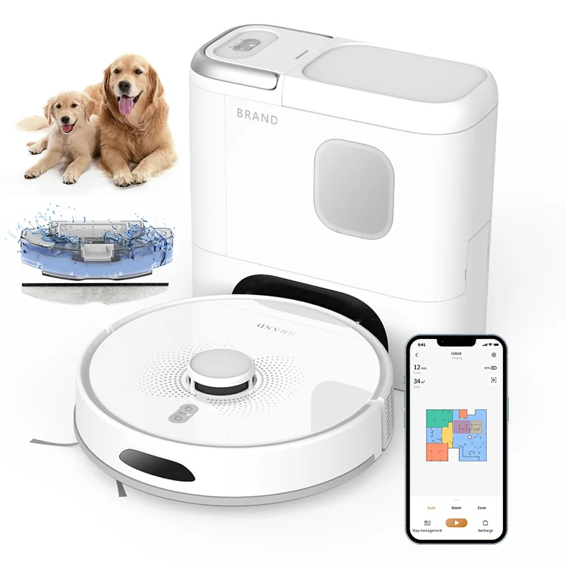 Lidar Wet And Dry Pet Hair Vacuum Cleaner Machine Lds Slam Laser Self-Emptying Robot Vacuum Cleaner And Mop