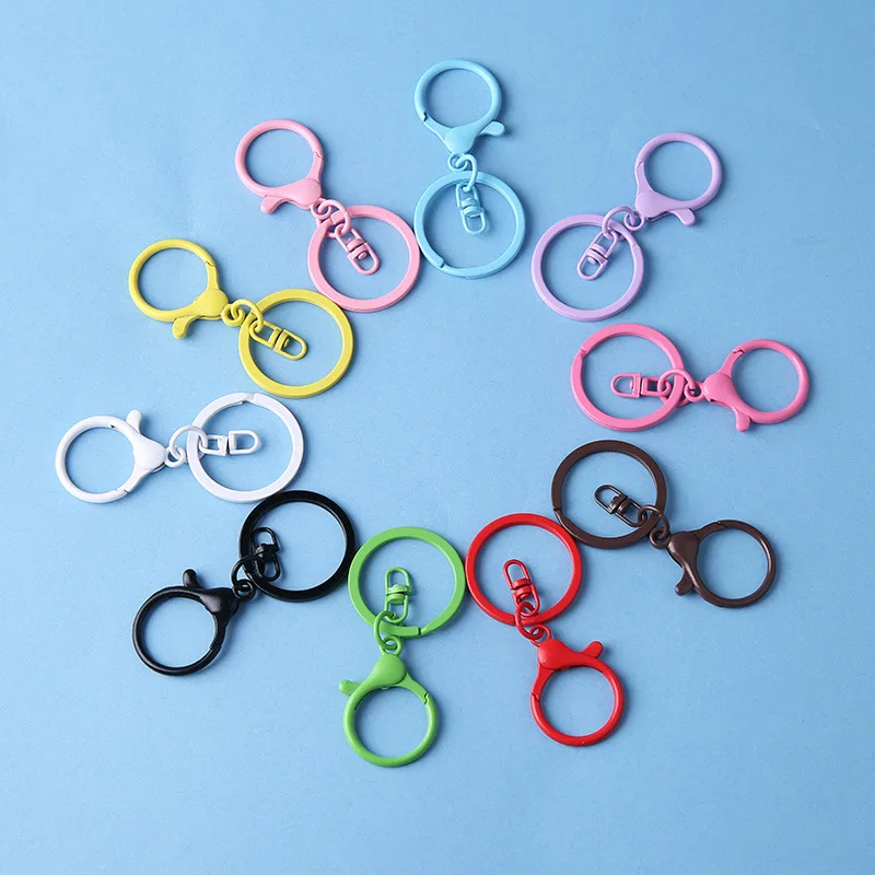 Wholesale Colorful Metal Lobster Clasps Key Rings Connectors for Cute Keychain Jewelry Making Diy Key Chain