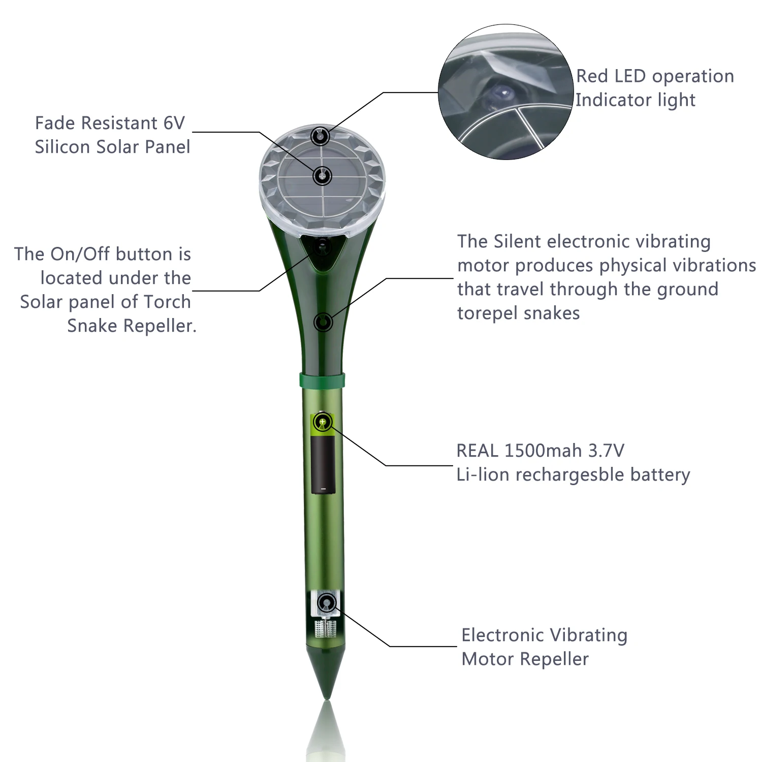 Amazon 2 Pack Vibration Solar Powered  Snake Mole Repeller Animal Gopher and Vole Chaser Repellent