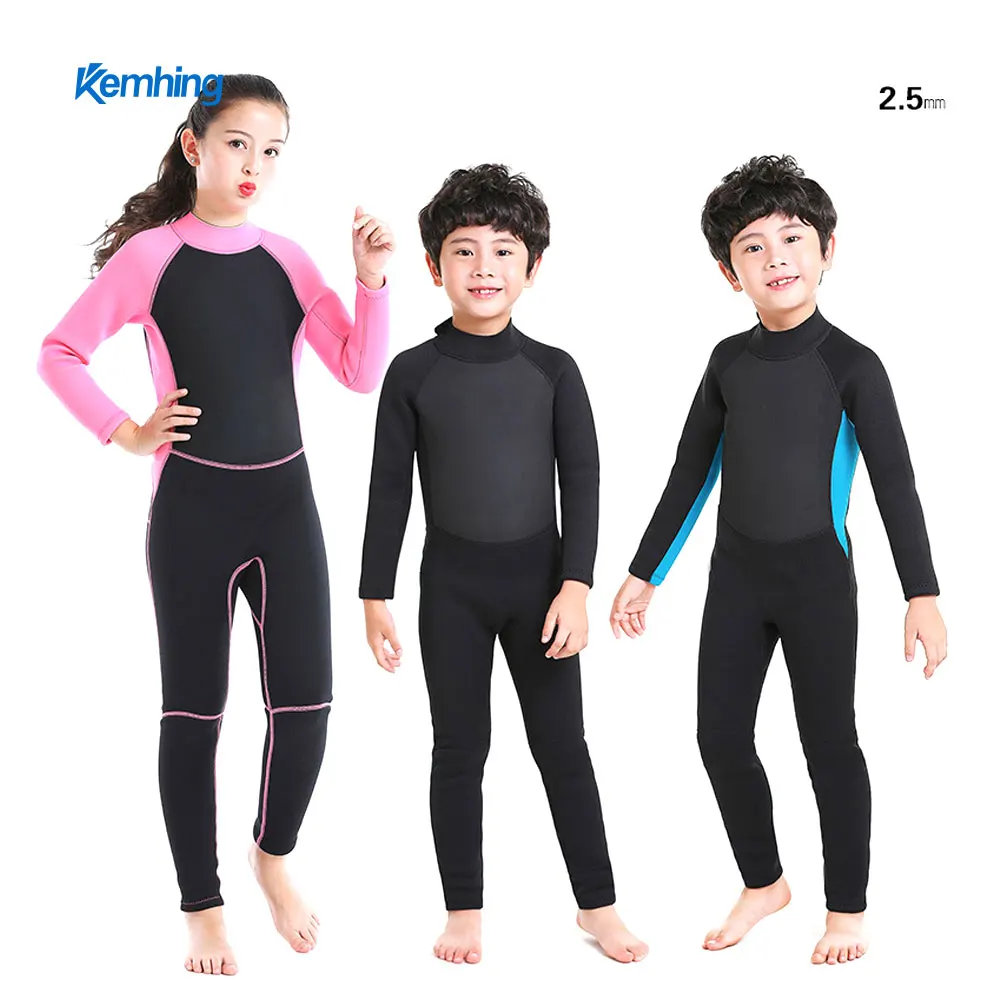 Custom 1.5/2/2.5/3/5mm Neoprene long sleeve Kids Wetsuits For Swimming Sunscreen Surfing Scuba Diving Wet Suit Snorkeling