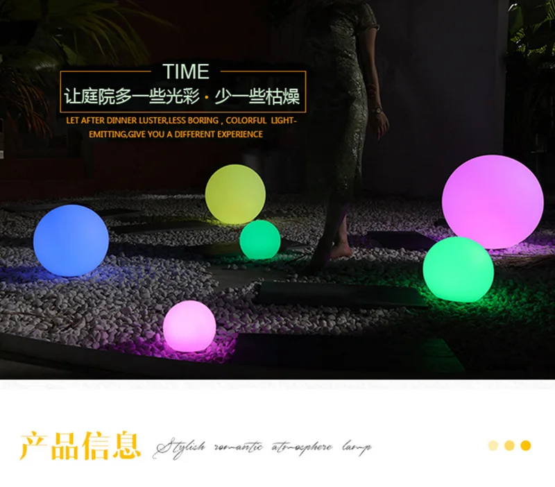 Quality Outdoor Led Solar Garden Lamp Beach Lawn Waterproof Led Ball Sphere Lamp for night club, beach, swimming pool