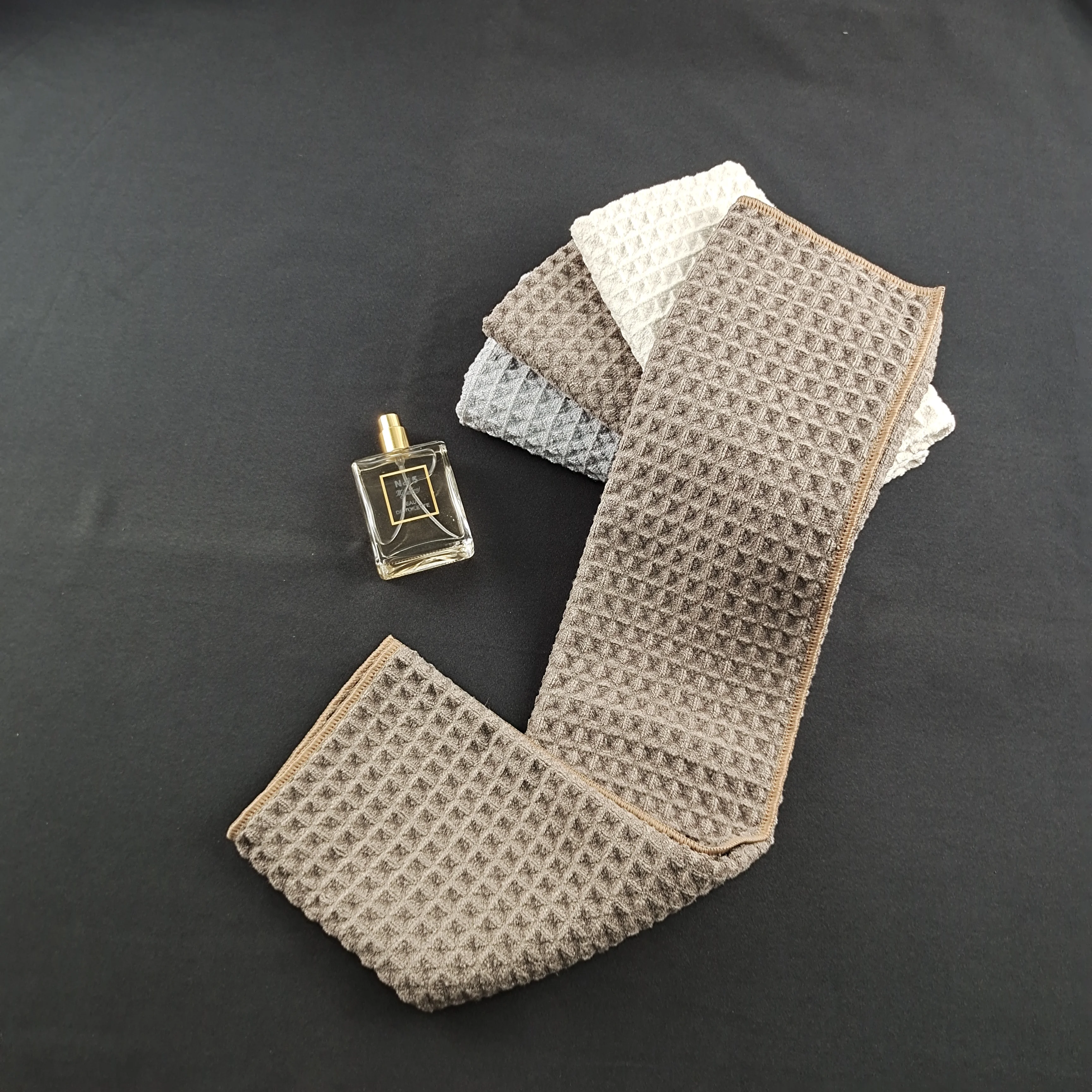 Custom Microfiber Waffle Towel Can Add logo for Kitchen and Cafe / Custom Button Waffle Kitchen Towel