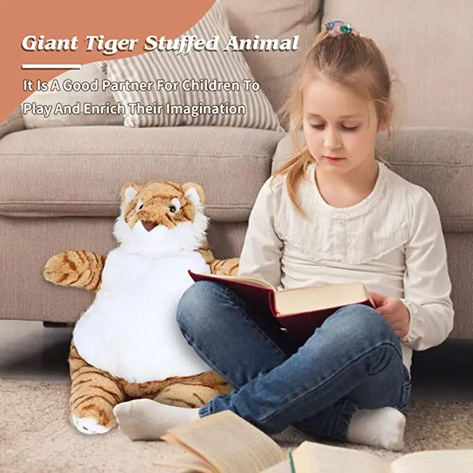 Adorable Chubby Tiger Plush Gift for Kids Children Super Soft Tiger Hugging Pillow Giant Tiger Stuffed Animal Plush Toy