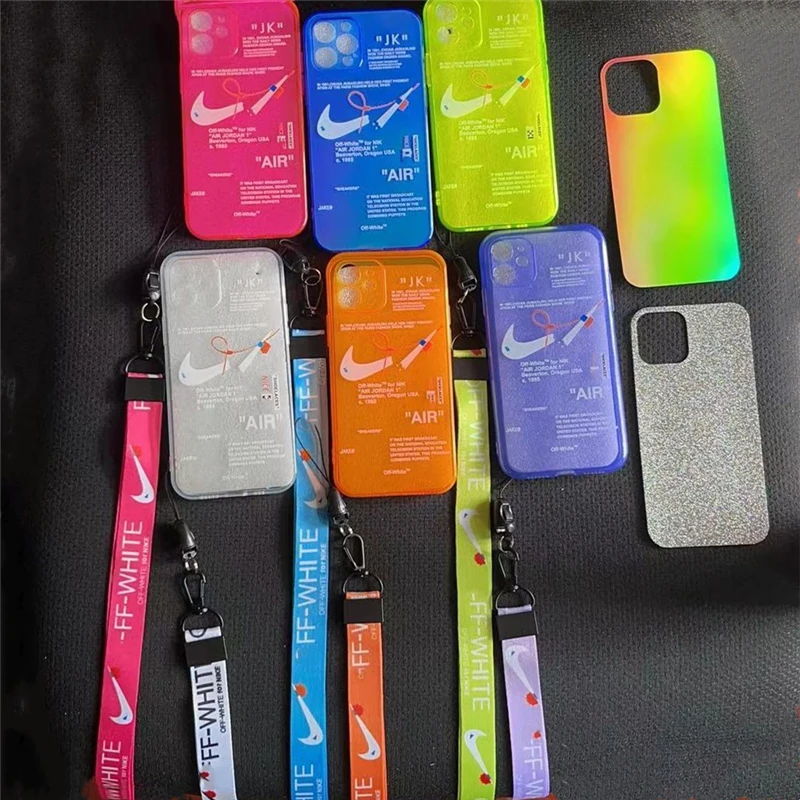 
TPU designer neck Lanyard with cute case for iphone 7-12 promax XR 12 11 