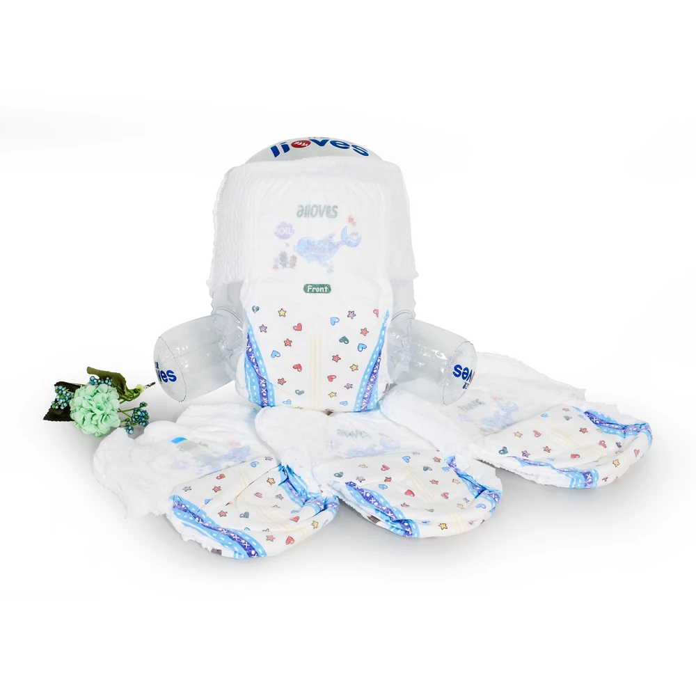 OEM Wholesale Disposable Diapers Babies Nappies Pull Up Pant 2pc Baby Diapers Wholesale Factory Set Top and Pants Pajamas