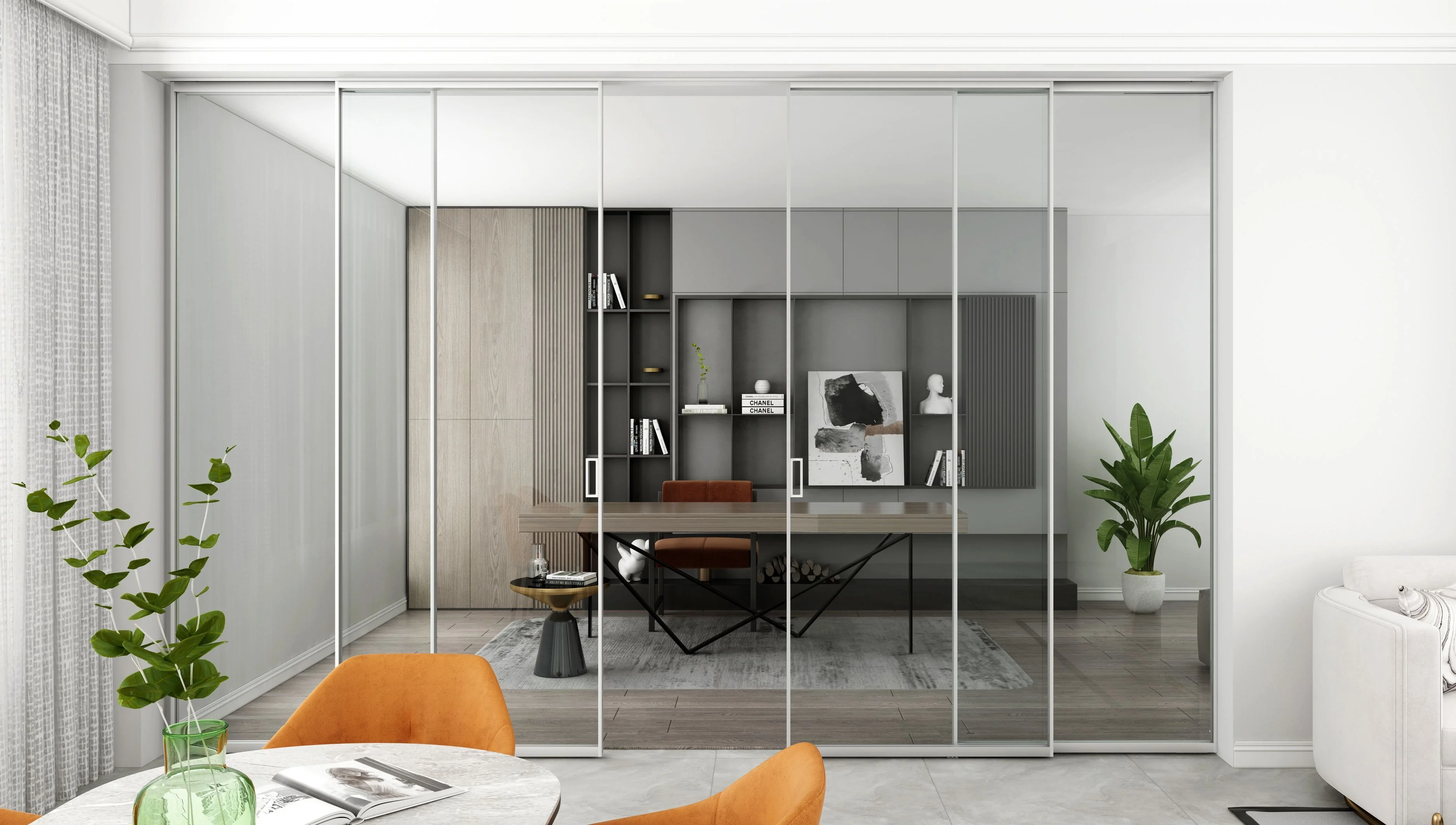 Minimally Framed Sliding Glass Doors, Floor-to-Ceiling Sliding Glass Doors Slim Frame Aluminium Sliding Doors
