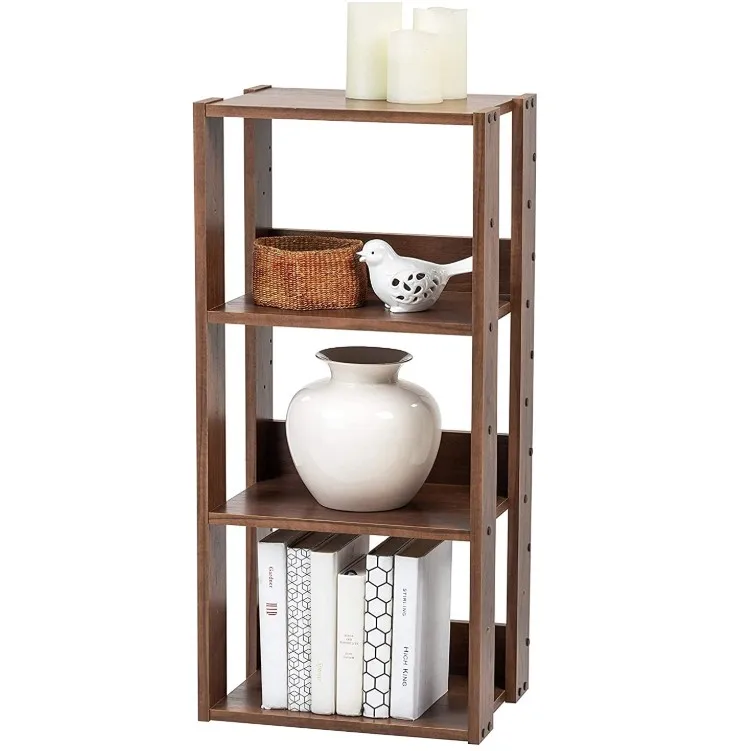 Factory wholesale price for household indoor use 3-layer solid wood storage shelf