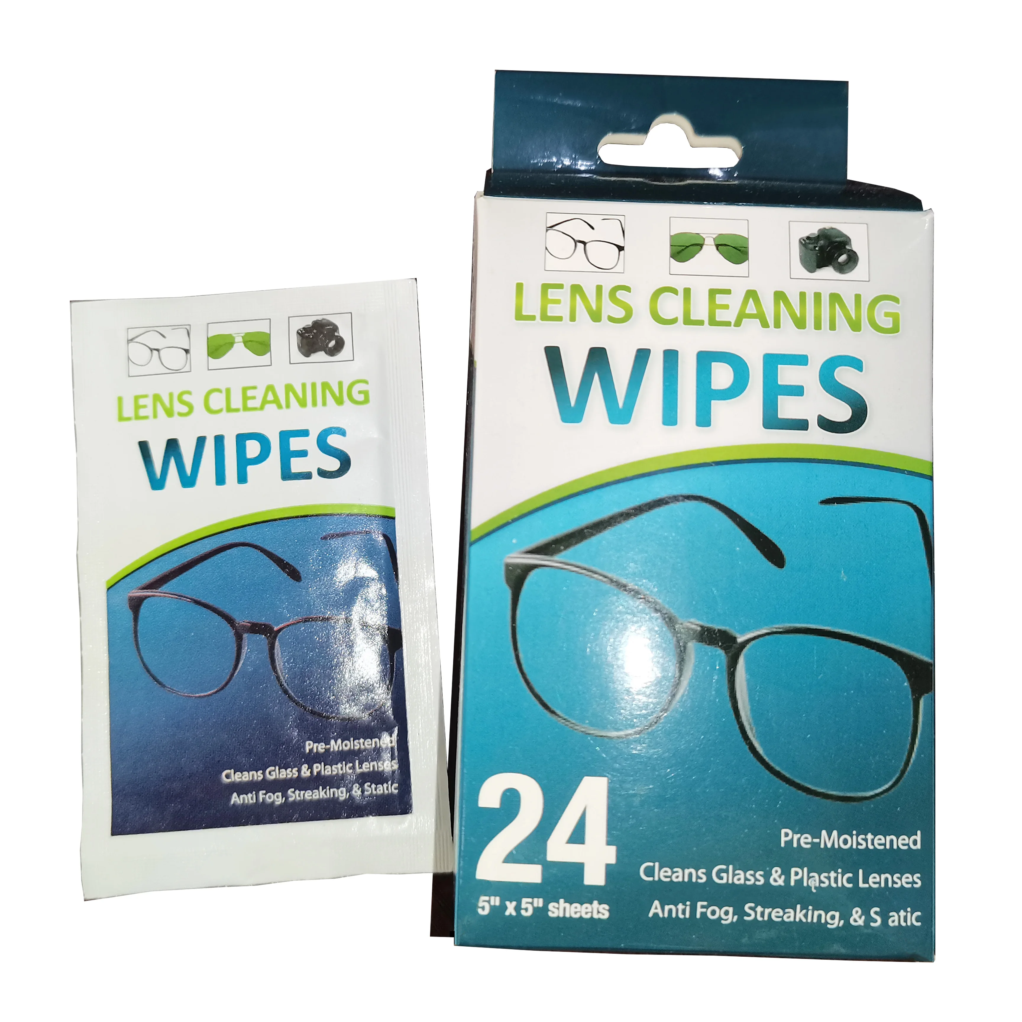 Private Label Screen Lenses Wipes Cleaning For Eyeglasses  Computer Phone Anti Fog Wet Lens Wipes