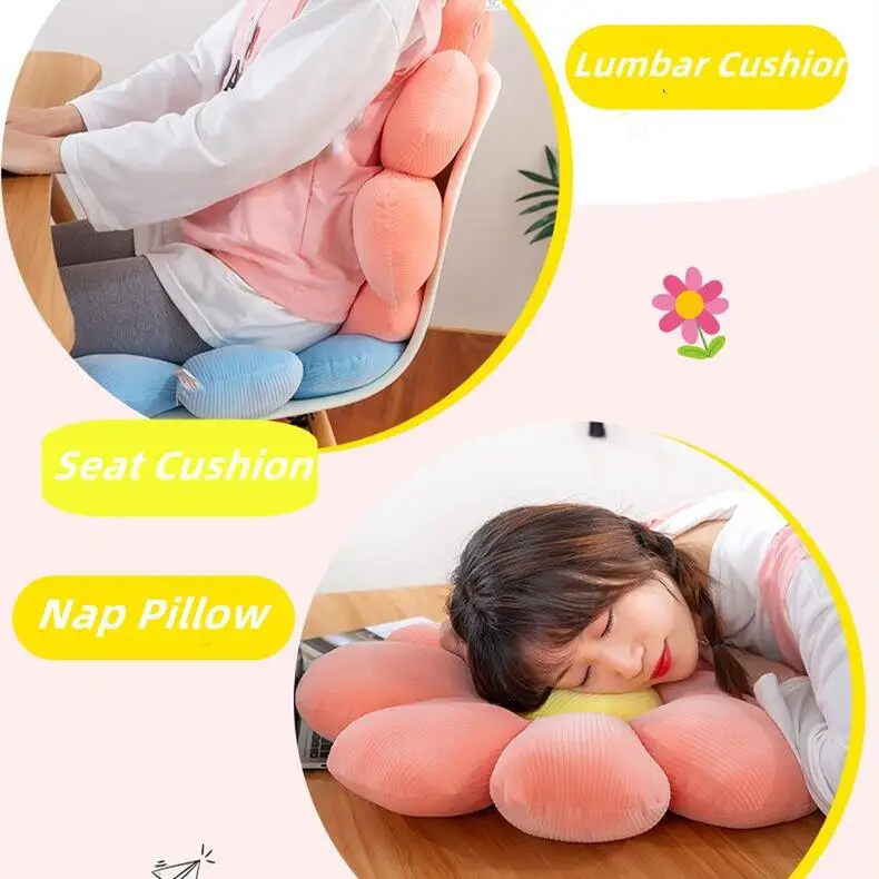 New Arrivals Daisy Flower Seat Cushion Cute Flower Shape Throw Pillow Soft Stuffed Plus Flowers