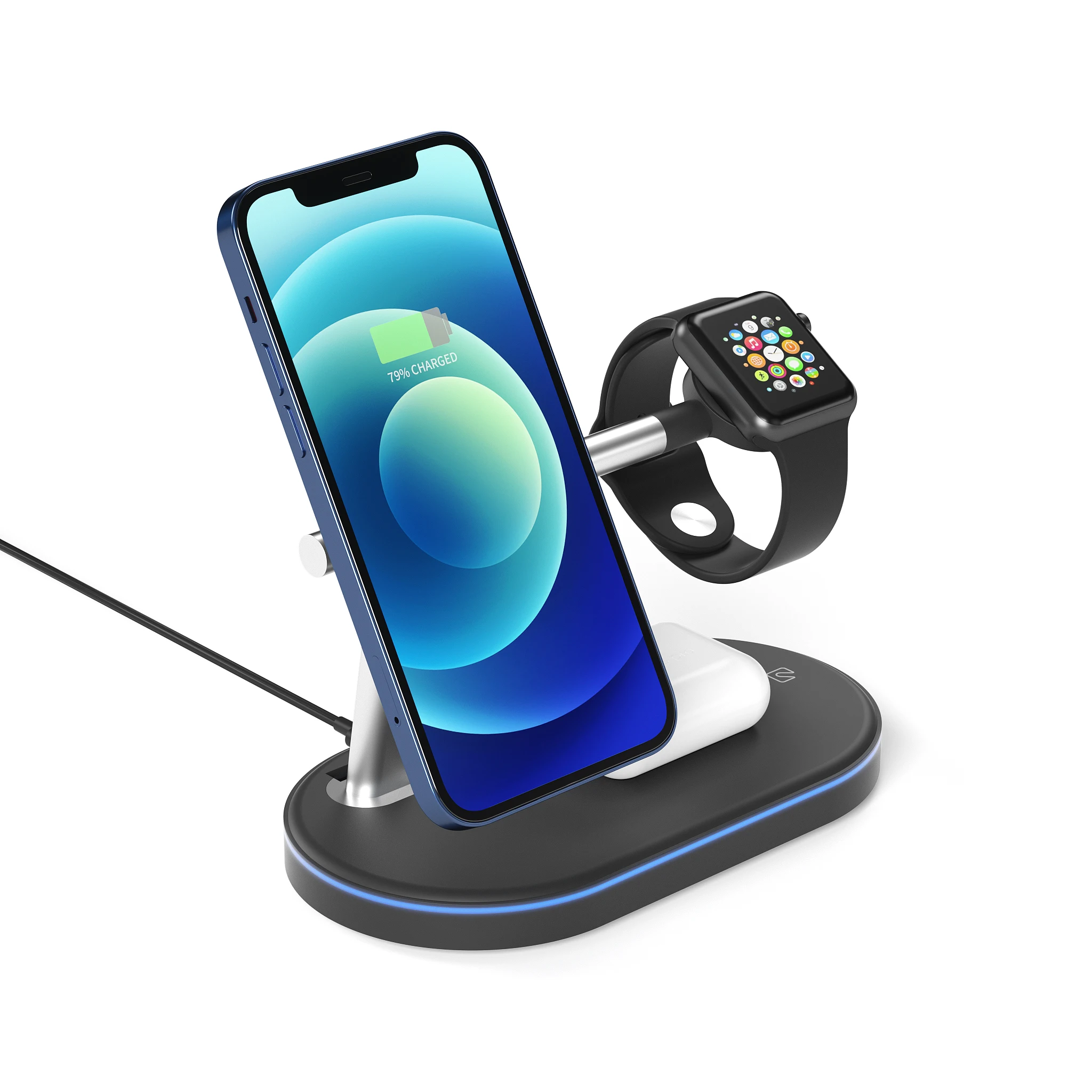 
Newest arrival 2021 for Amazon 3in1 With Holder Magsafe ios phone Wireless Magsafe Charger 15W Magnetic Mobile Wireless Charger 