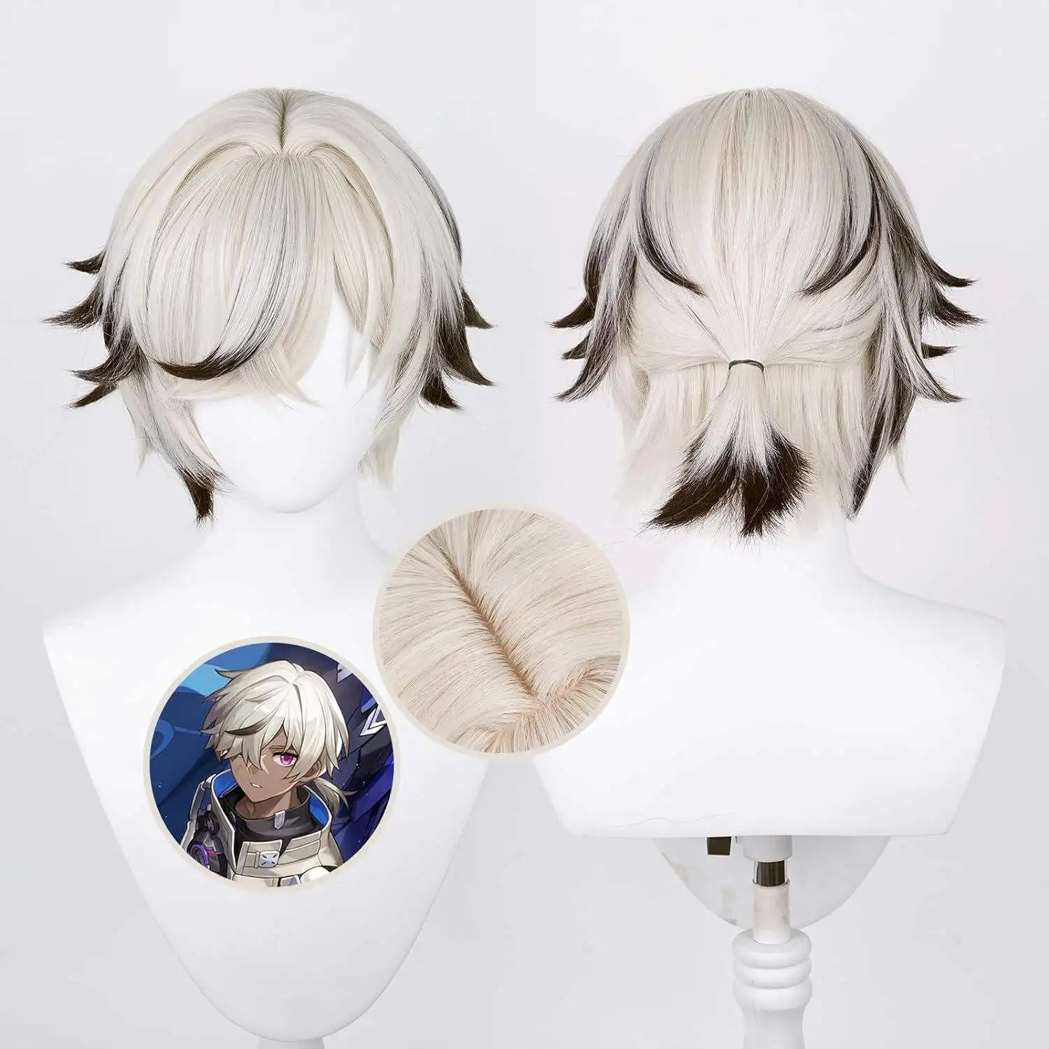 Wholesale short blonde Wig Cosplay Synthetic Anime Hair Wigs short hair boy wig
