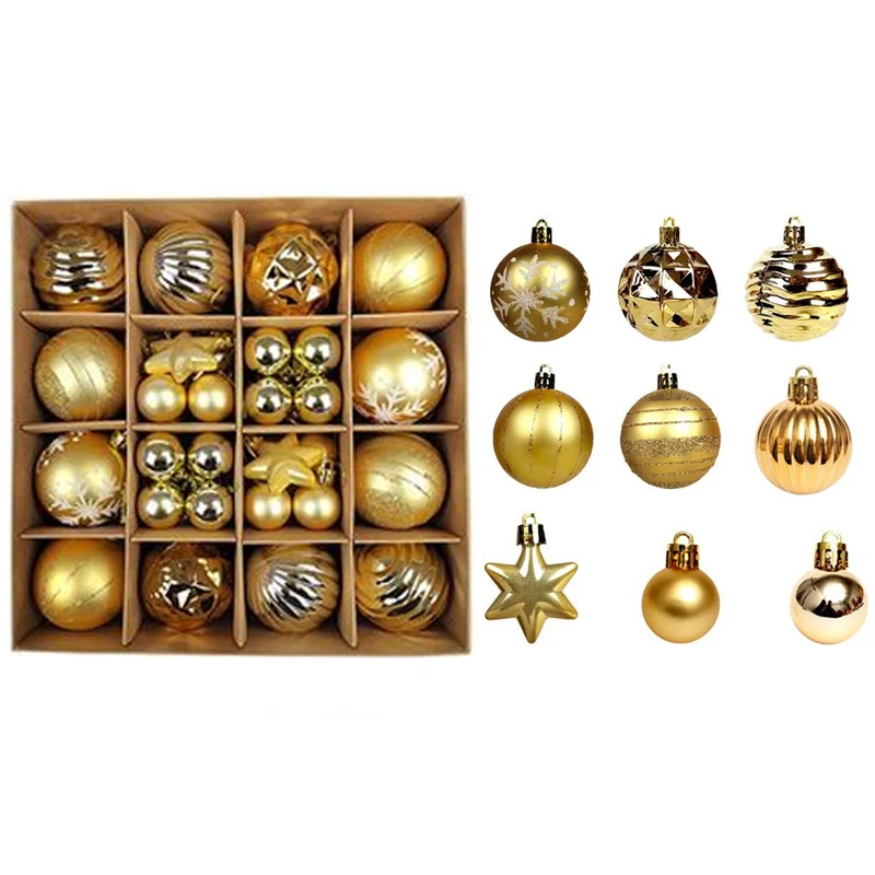 42Pcs Christmas Balls Ornaments for Xmas Christmas Tree Shatterproof Christmas Tree Decorations Hanging Ball for Holiday
