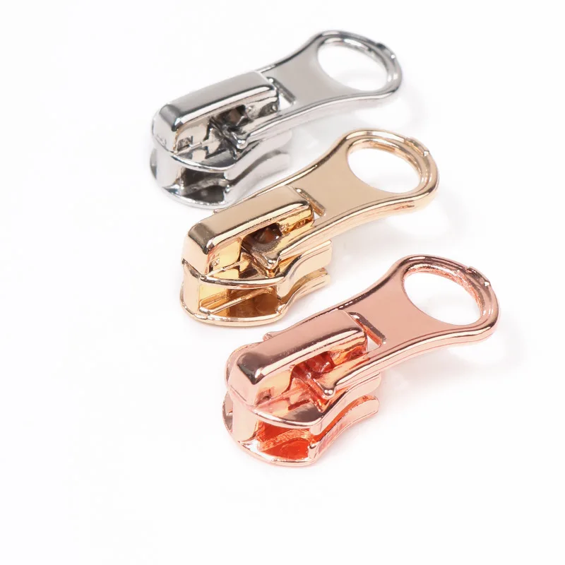 Wholesale Luxury Zipper Sliders Size 5 High Quality Metal Puller Plating Gold Zipper Sliders