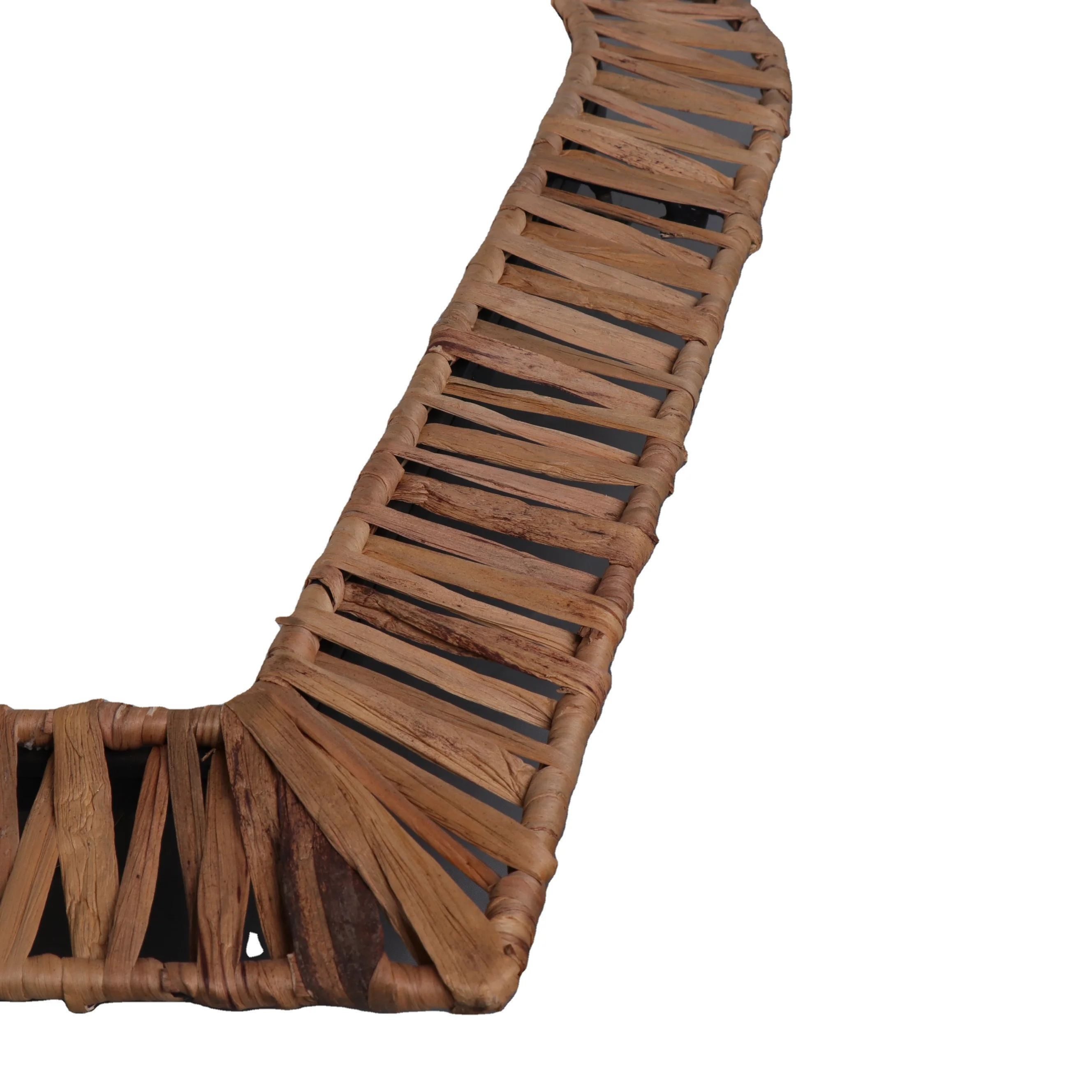 Golden Arts factory home furniture artistical living room decoration hotel arch bamboo weaving  mirror handmade