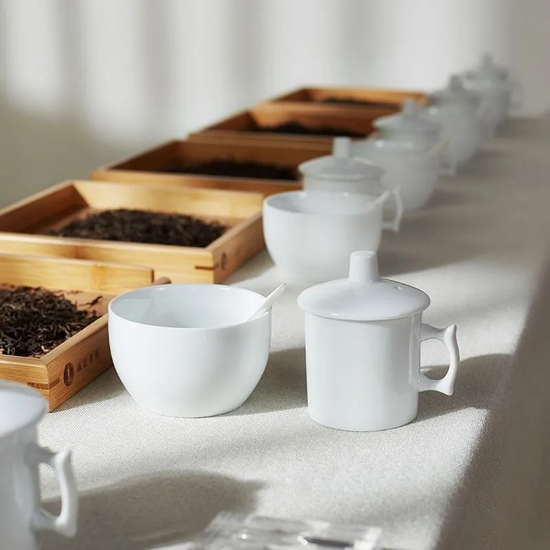 International Standard 150ml Green Black White Ceramic Tea Tasting Cup Set