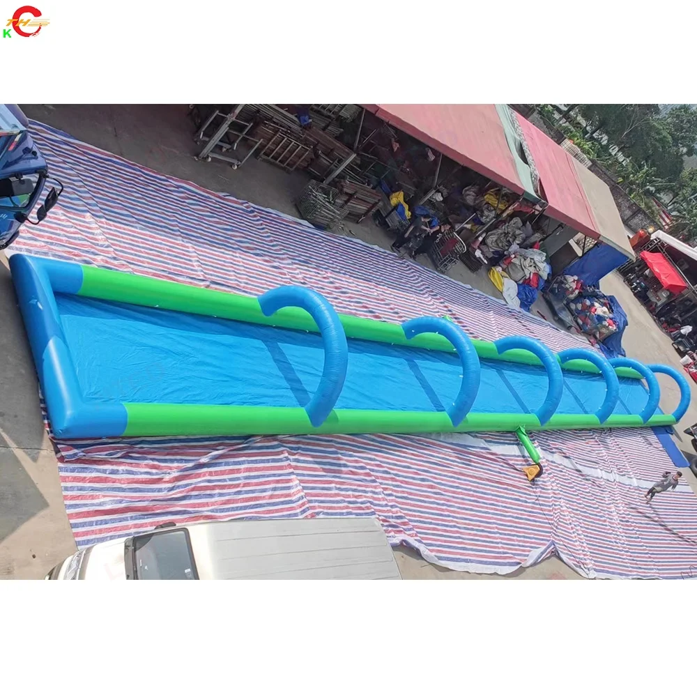 Free Shipping 30x3m inflatable water slide with arch for water spray tube inflatable slide the city long slip n slide