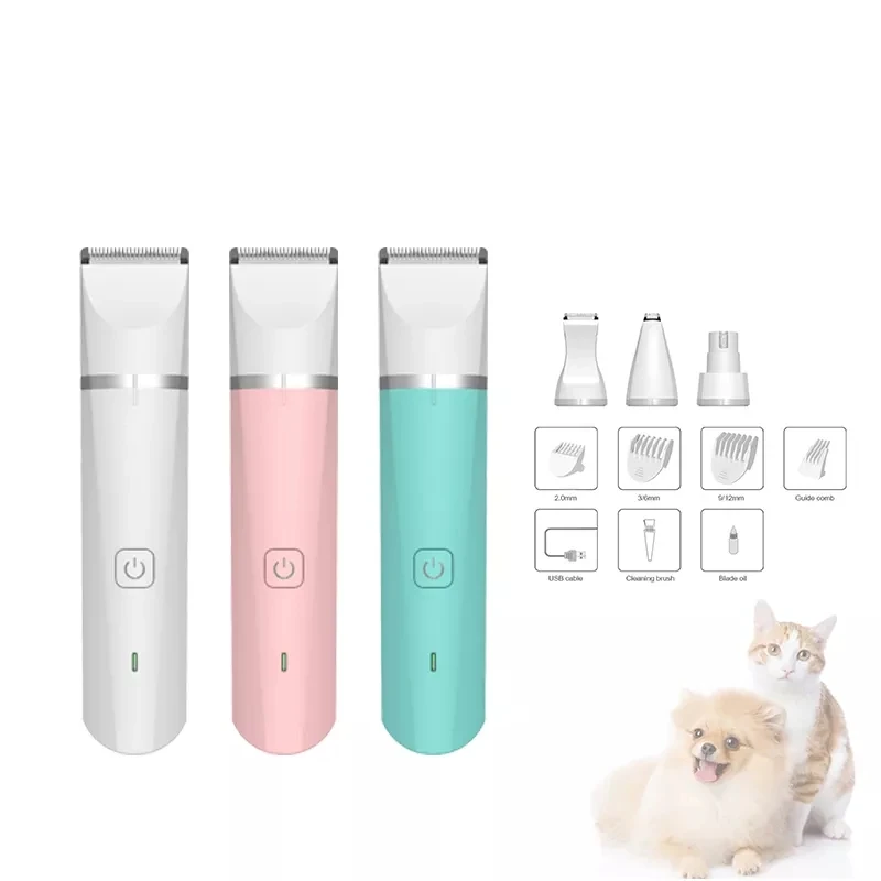 Waterproof Multifunction Operated Body Wireless Barber Electric Household Pet Hair Clipper Trimmer Dog Hair Clipper Nail Grinder