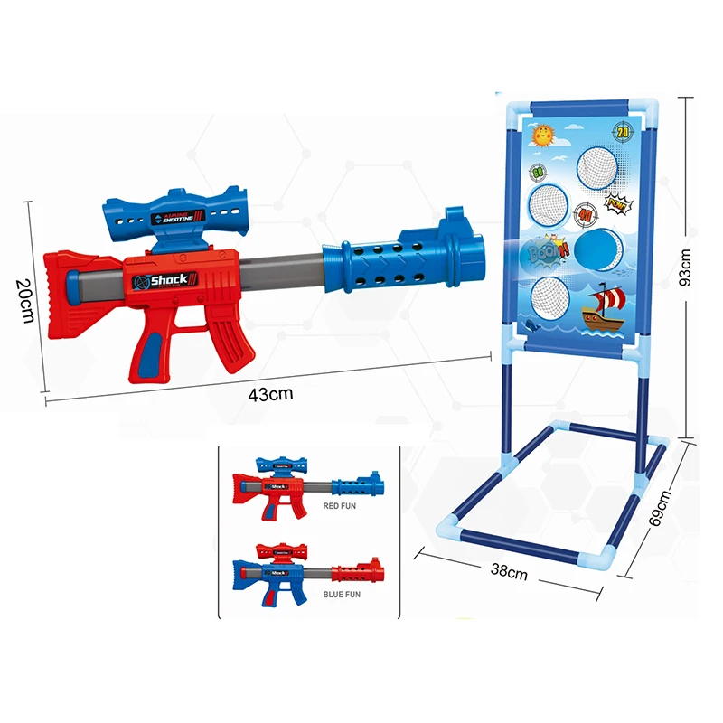 Hot selling children Indoor Outdoor Double air gun target shooting EVA Ball Air Power Gun toys for kids