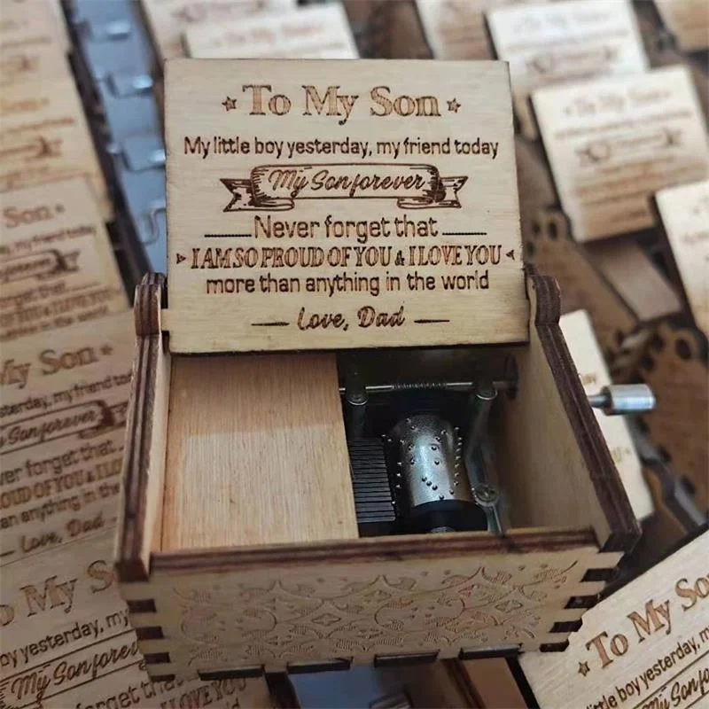 Factory Stock Wooden Mini Hand Crank Music Box for Birthday Gift