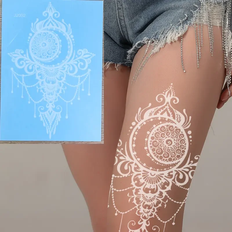 Customized Art Disposable Beauty Colorful Tattoo Sticker 3D White Waterproof Henna Temporary Tattoo Paper