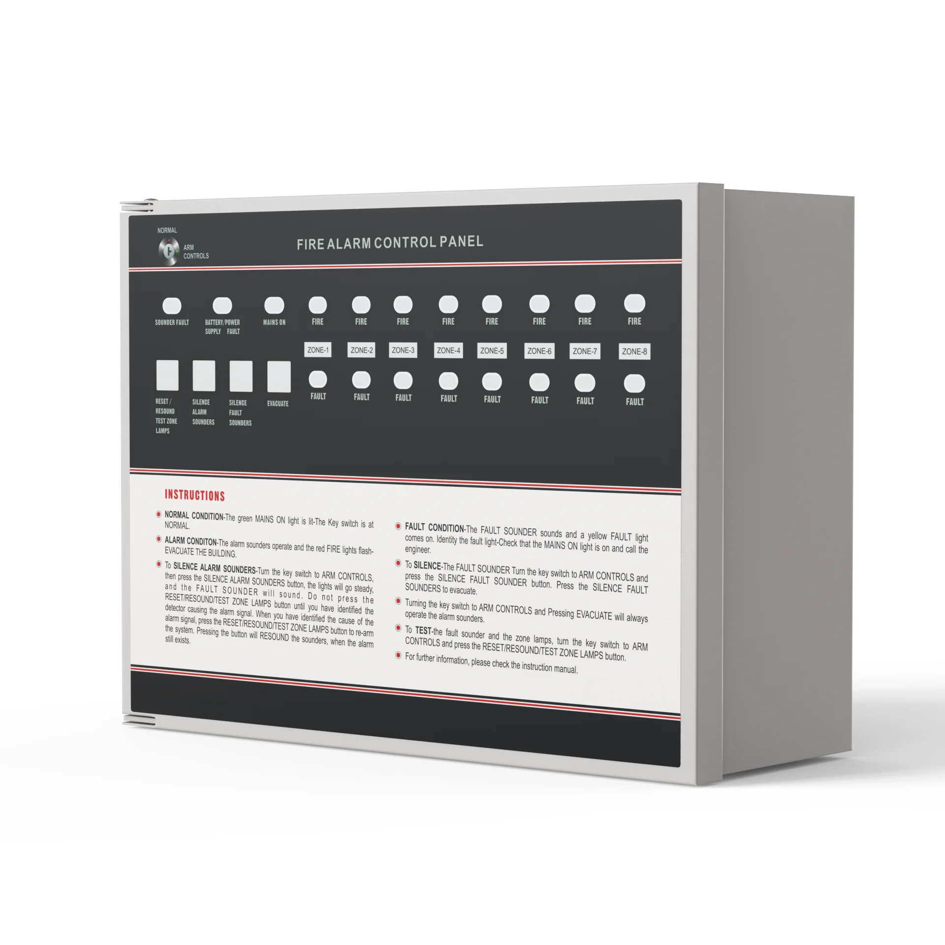Conventional Fire Alarm System 8 zone Wired Alarm FACP Fire Alarm Control Panel For Fire Fighting