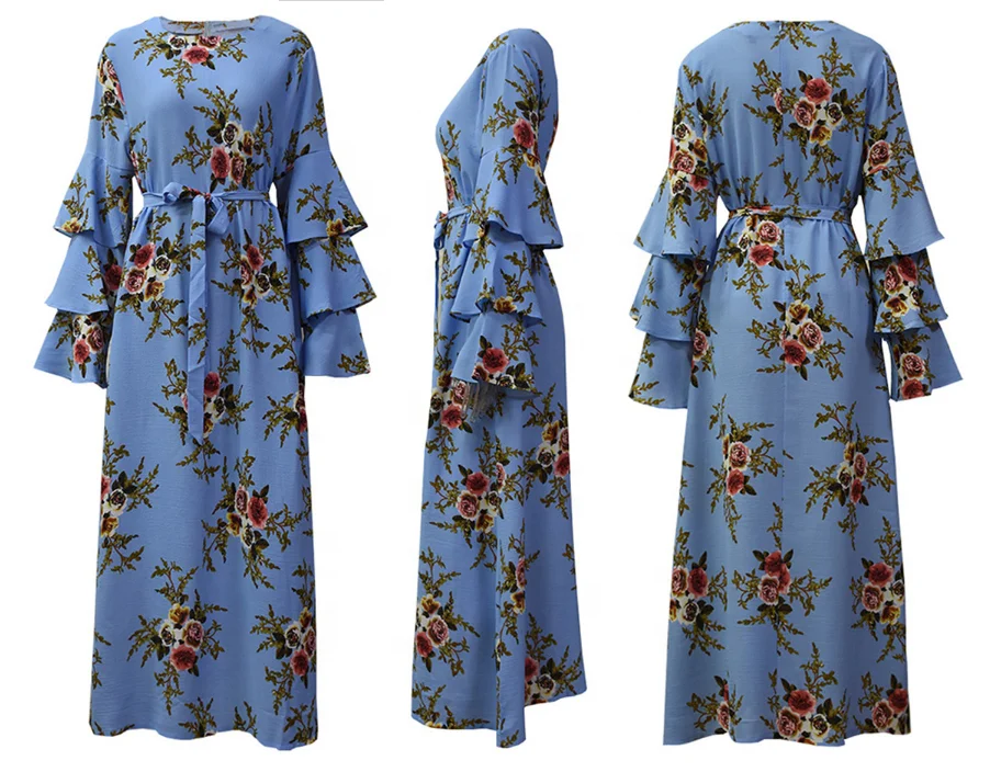 
Wholesale middle east muslim dress abaya fashion caftan kaftan arab robe women available print fabric options for your choose 