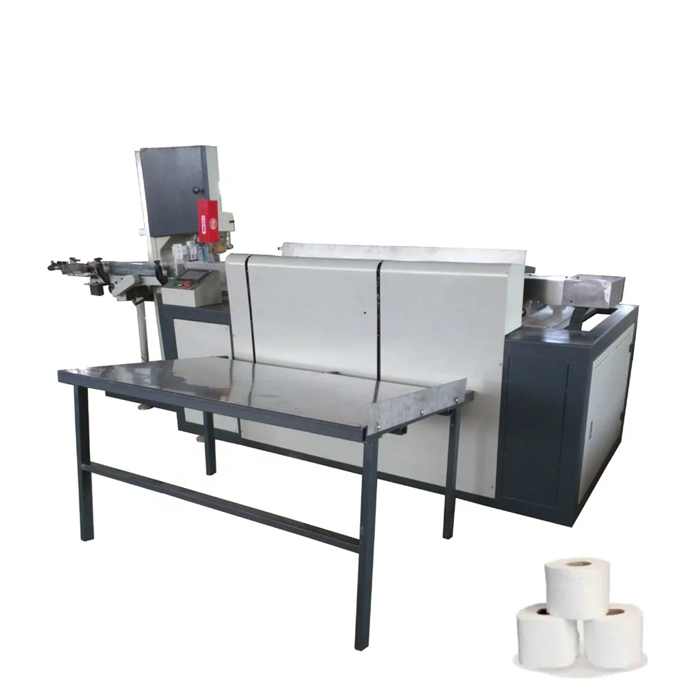 
Automatic jumbo roll slitter rewinding toilet tissue paper band saw cutting machine 