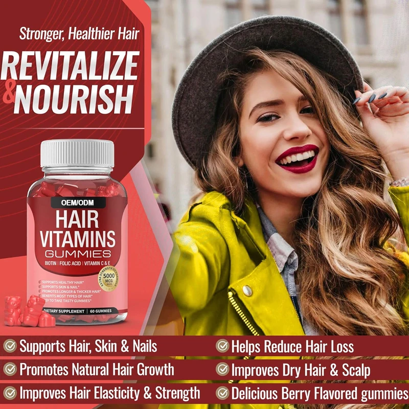 Customized New Product  Protein Supplement  Promotes Hair And Nail Growth Skin Protection Supplement Hair And Nails Gummy