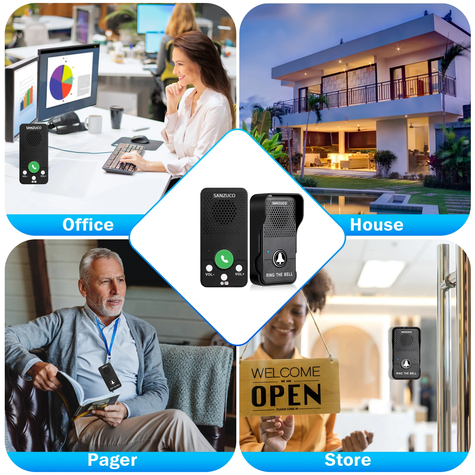 Hotel Wireless Intercom System Intercom Systems For Business Restaurant Two-Way Voice Intercom Doorbell