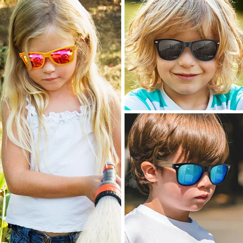 Классический стиль поляризованные UV400 очки с индивидуальным логотипом бамбуковые деревянные детские солнцезащитные