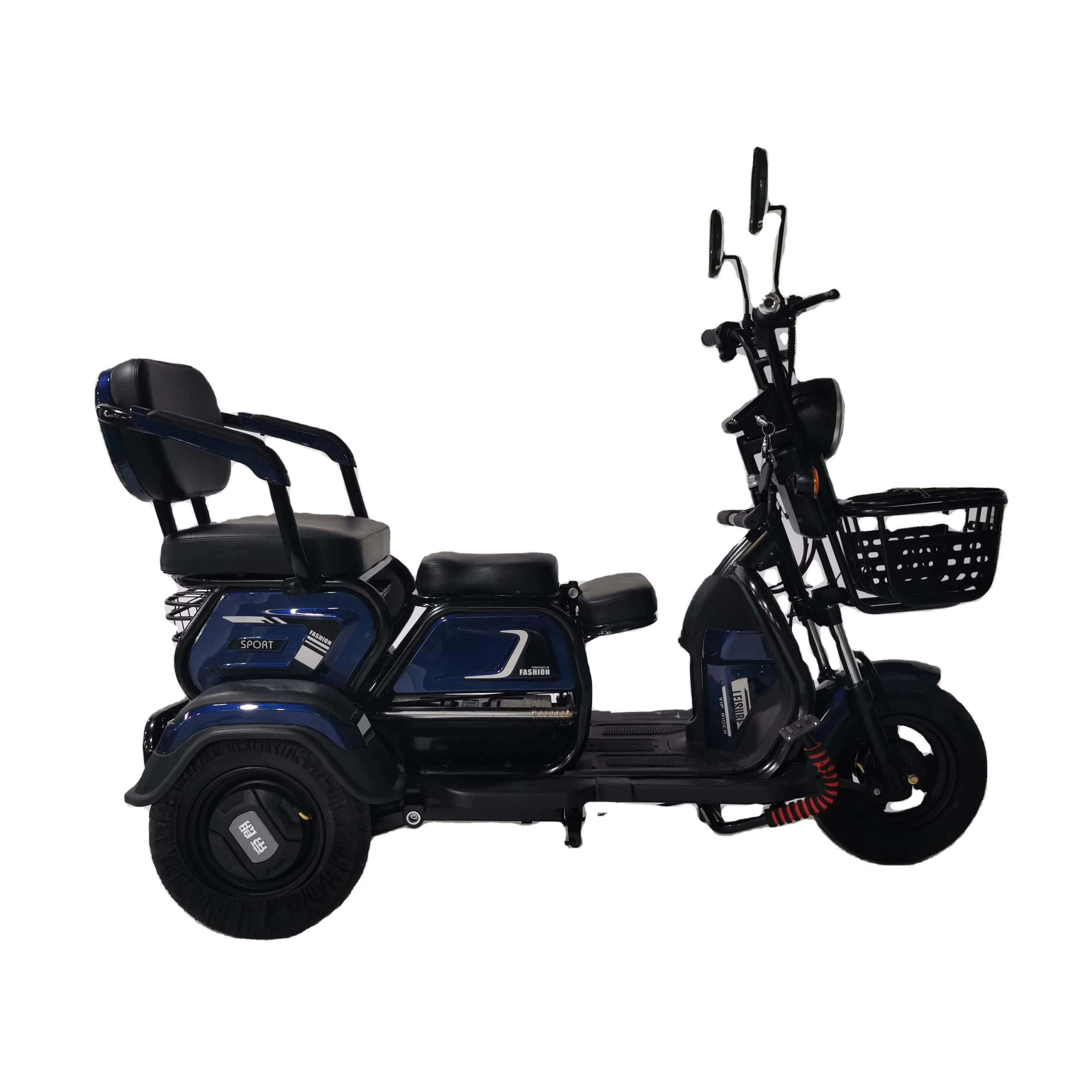  Fashionable adult 500W48V electric tricycle for 3 people with big carrying