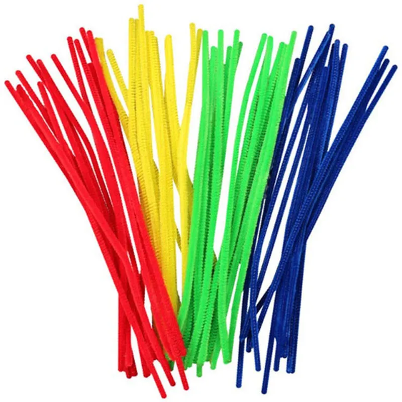 Wholesale colourful chenille stem 12 Colors 30cmX6mm Tinsel Chenille Stem Pipe Cleaners
