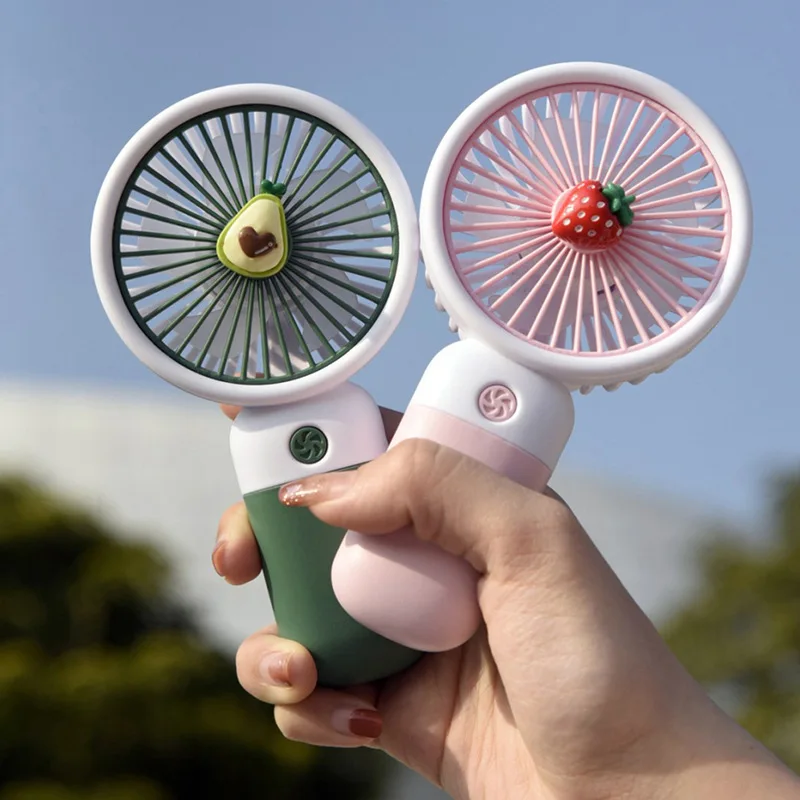 Factory customization MIni Portable Fan Handheld Electric USB Rechargeable Fruit Pocket  Appliances Desktop Cooling Fans