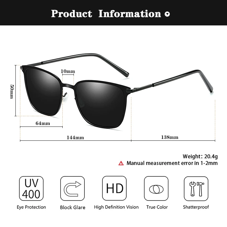 W0864 2021 Unisex Fashion Sunglasses Man Polarized Sunglasses