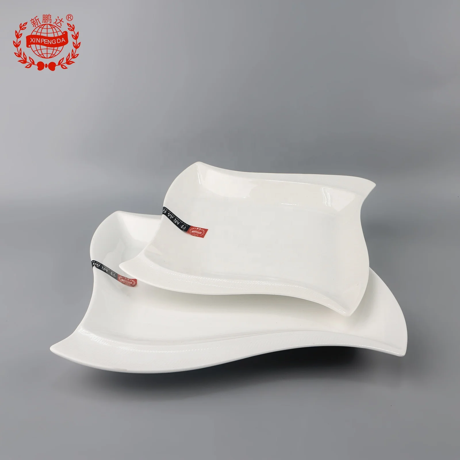 Best welcome good quality wedding rental double lines style corner square soup plate wedding square soup plate