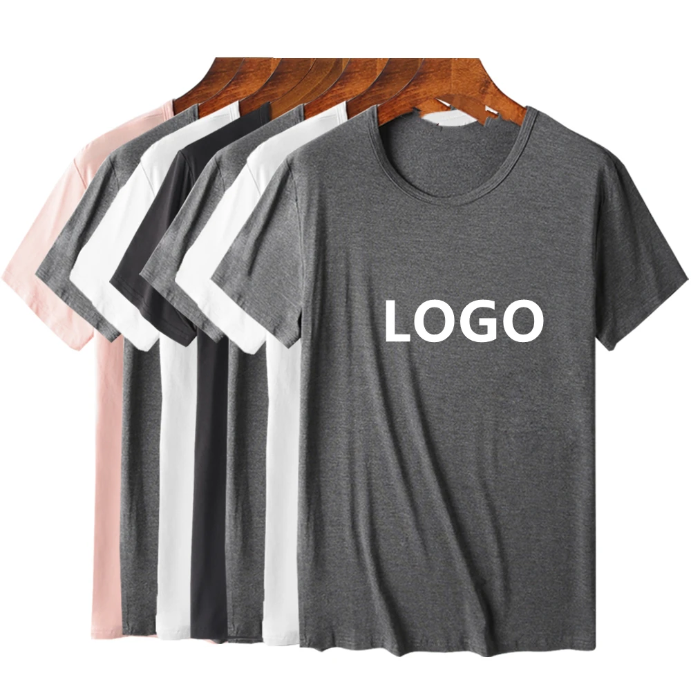 Custom bamboo fiber soft white premium t shirt, Custom logo printing anti-bacterial cooling t shirt