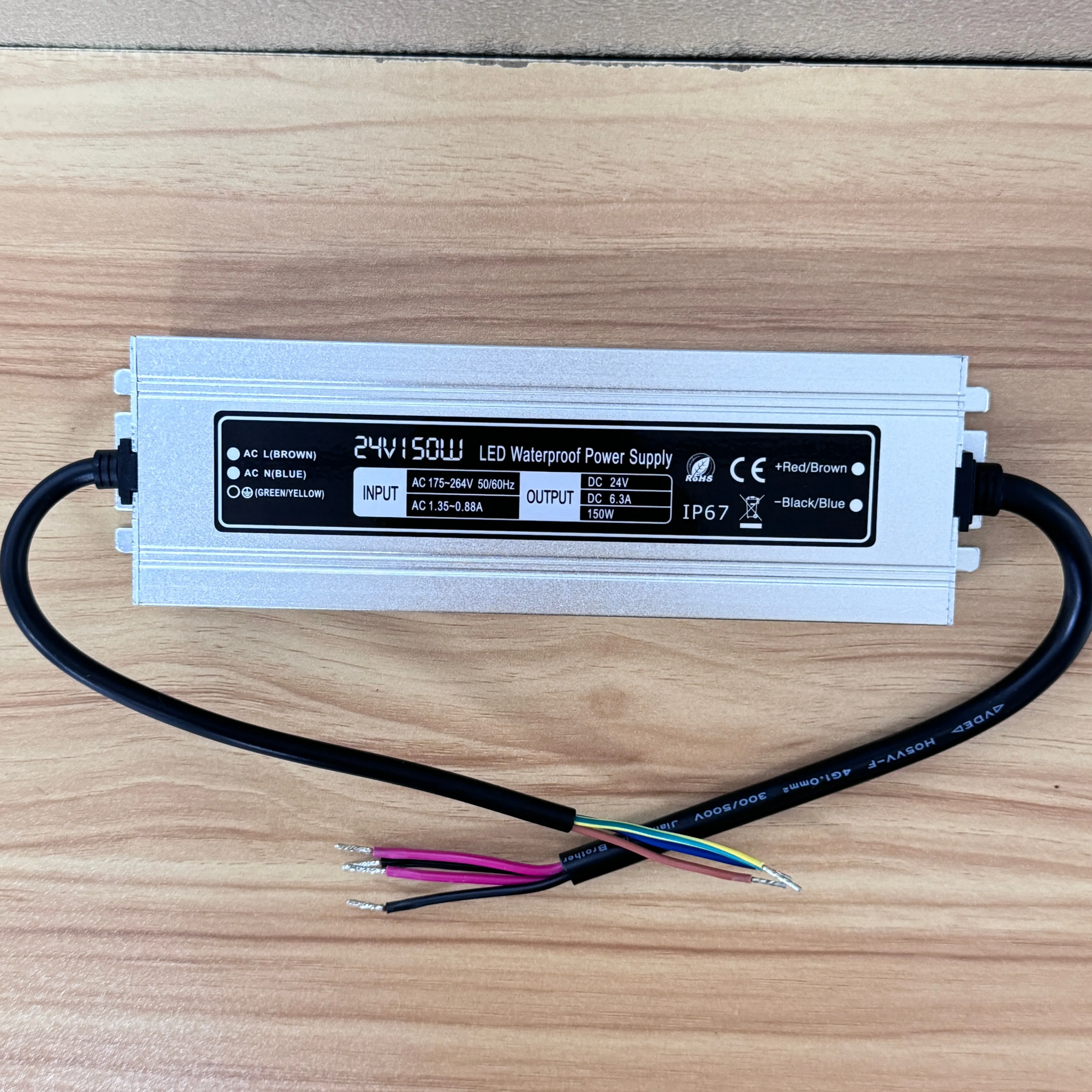 Высококачественный светодиодный импульсный источник питания 220 В AC-DC трансформатор IP67 наружный водонепроницаемый 24 150 Вт для световой коробки