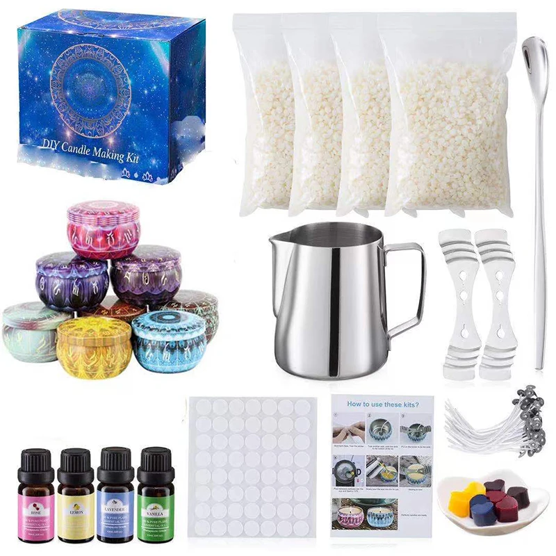 Natural Soy Wax Scented Ice Cube Jelly Coffee Candle 464 Golden Soy Wax Kit Professional Beeswax Candle Making Kit for Business