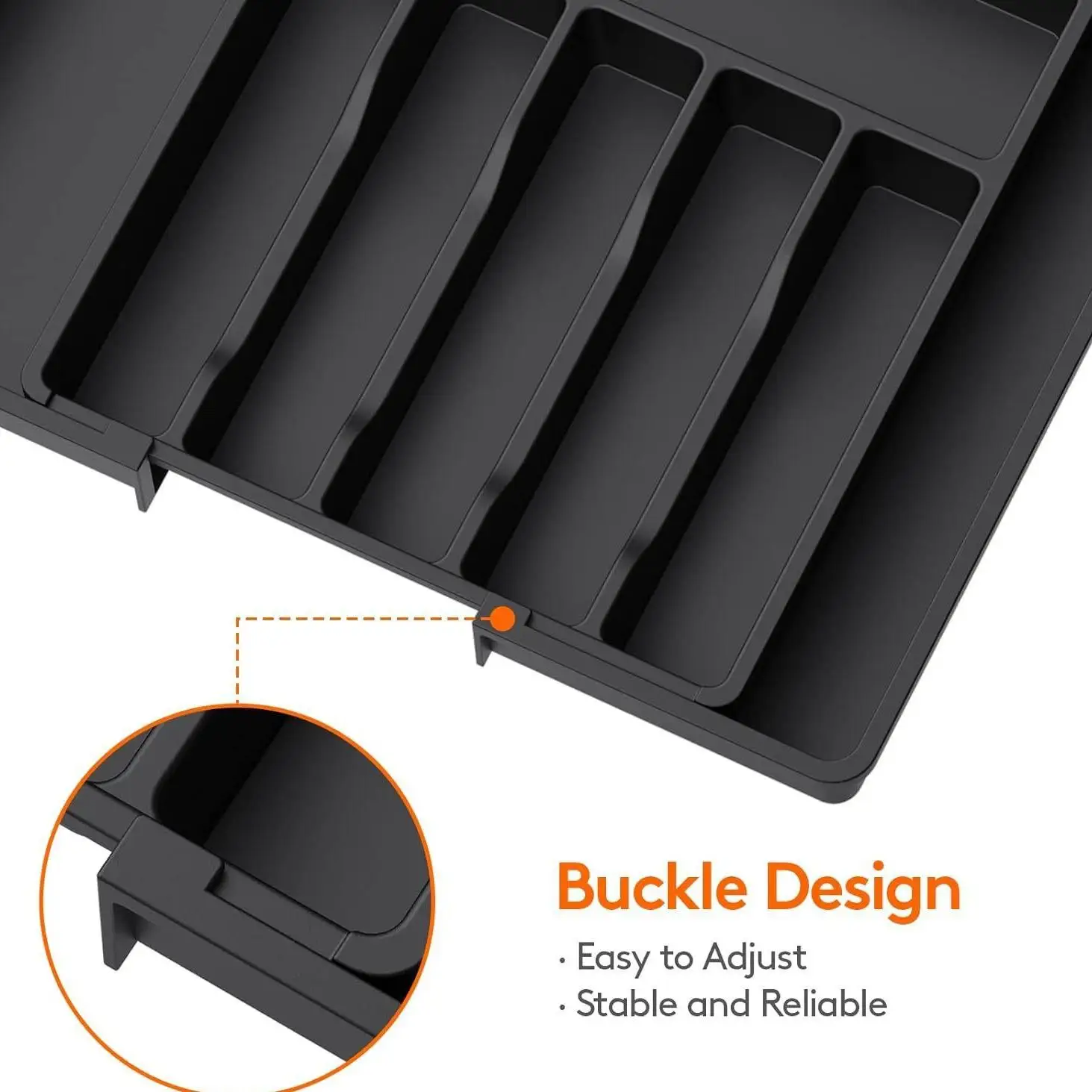 Home Expandable Plastic Material Three Color Kitchen Drawer Organizer With Dividers