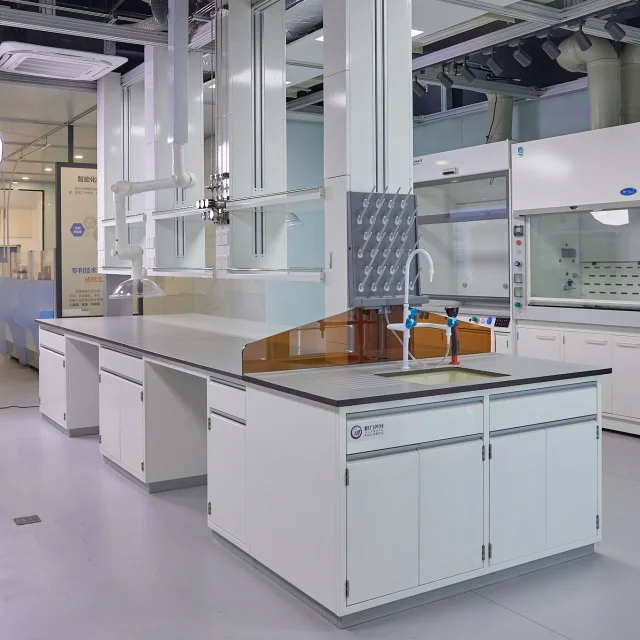 High Quality PP  lab work bench laboratory central table with science sink laboratory furniture