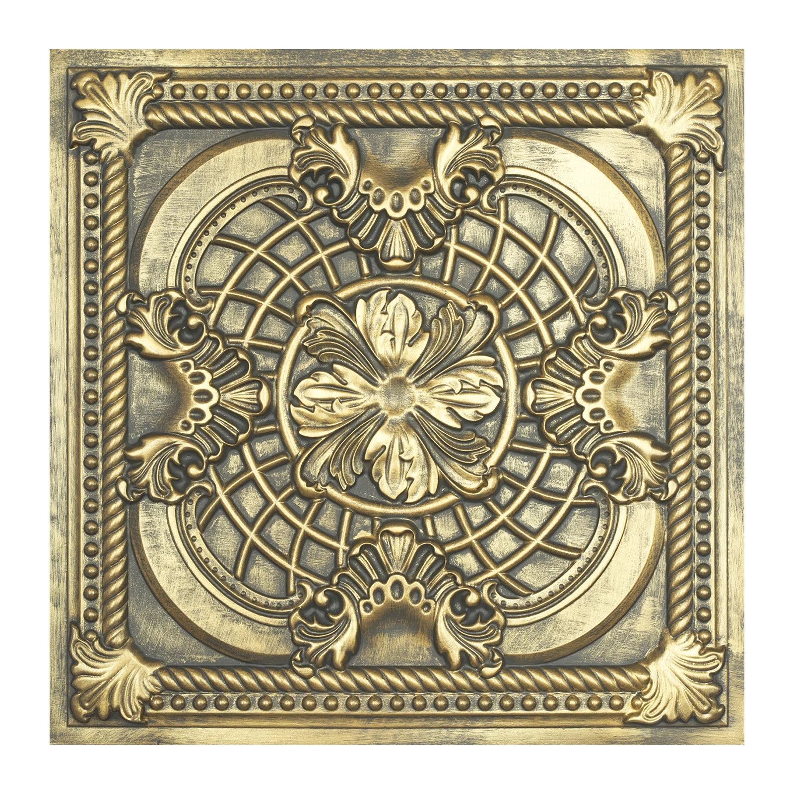 Paint distressed Plastic ceiling boards Decorative ceiling panels for Cafe Club Public house PL31Ancient gold