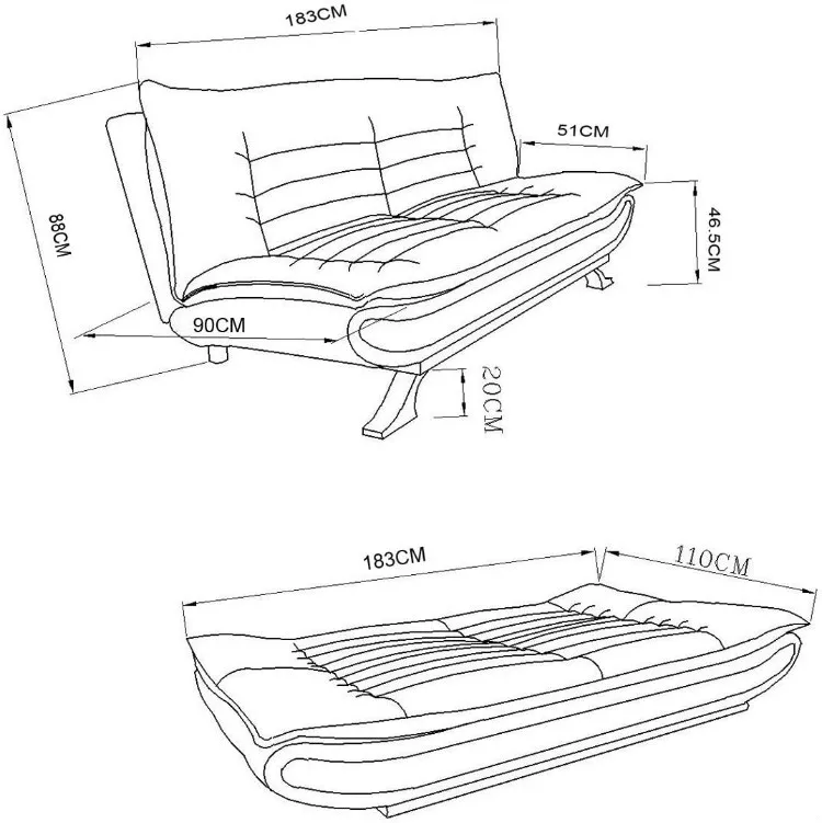 Comfortable duck grey charcoal fabric 3 seater folding sofa bed