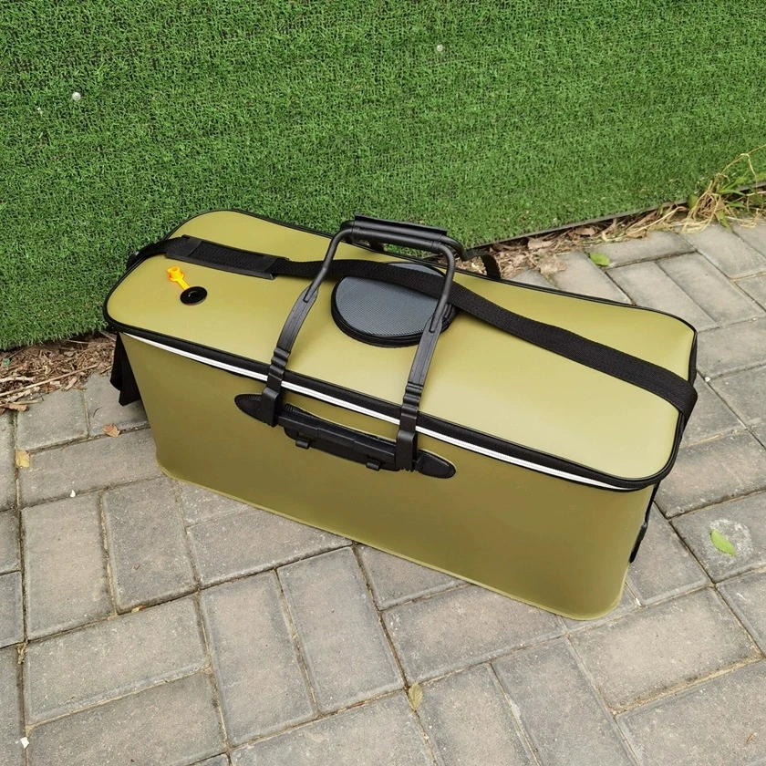 85CM 50L PVC Hard Shell Fishing Tackle Box with Soft Lining Big Capacity Multi-Purpose Tool Storage for Fishing Rods Box
