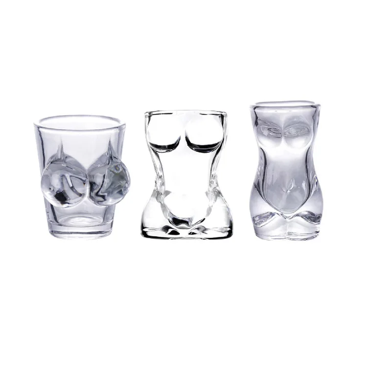 Factory  Price  Sexy Woman Shaped Beer Glass 26ML 55ML Female Body Shape Beer Glass With Custom Color