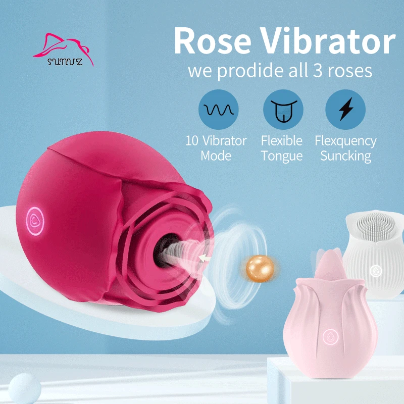 Sunfoo Free Samples Rose Sex Toy Clit Sucker Vibrator Clitoral Vibrator Rose Shaped Clitoris Rose Sucking Vibrators For Women