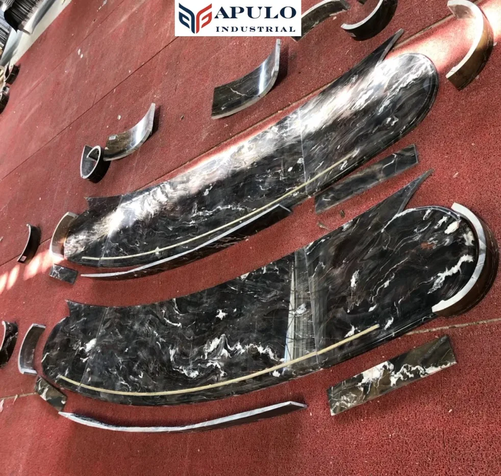 Fully Customized material Made Best Apulo Black Rose Gold Marble Plinth Marble Bookends