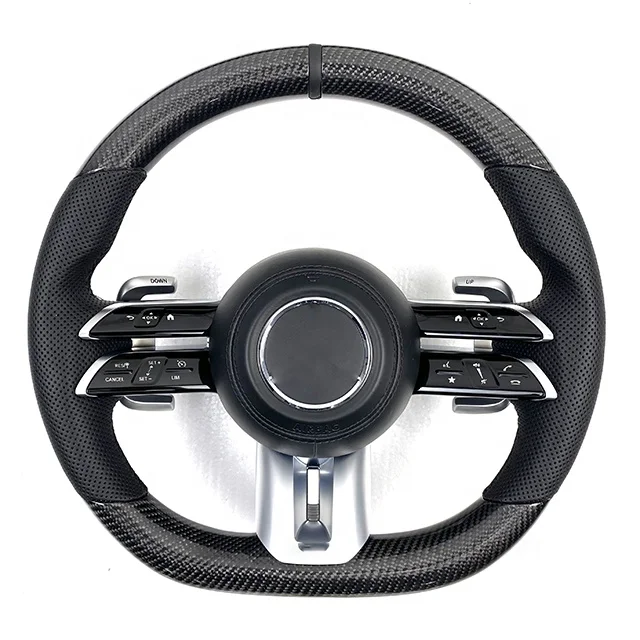 Modified Leather Steering Wheel For Mercedes-Benz CLS 63 CLS 53 AMG Carbon Fiber Steering Wheel